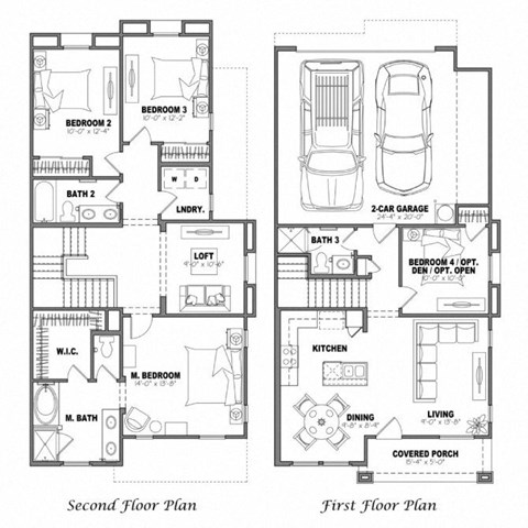 Floor plan for 4 beds, 3 baths, 1692 sqft